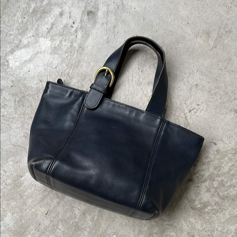 Coach vintage navy Leather Tote Bag
